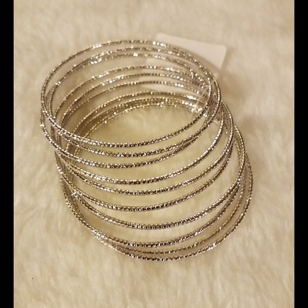 10 Diamond Cut Silver Cuff Bracelets Bangle